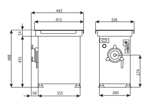چرخ گوشت یخچال دار مینروا مدل A/E22 R - تصویر 3